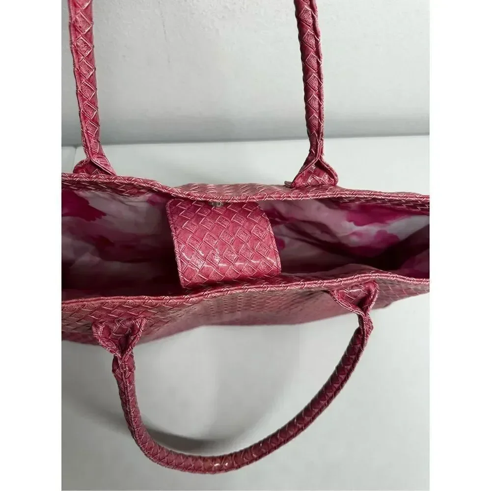Pink Large Capacity PU Portable Shoulder Bag Tote